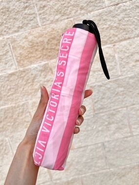 Victoria’s Secret Pink Striped Compact Umbrella Travel Size